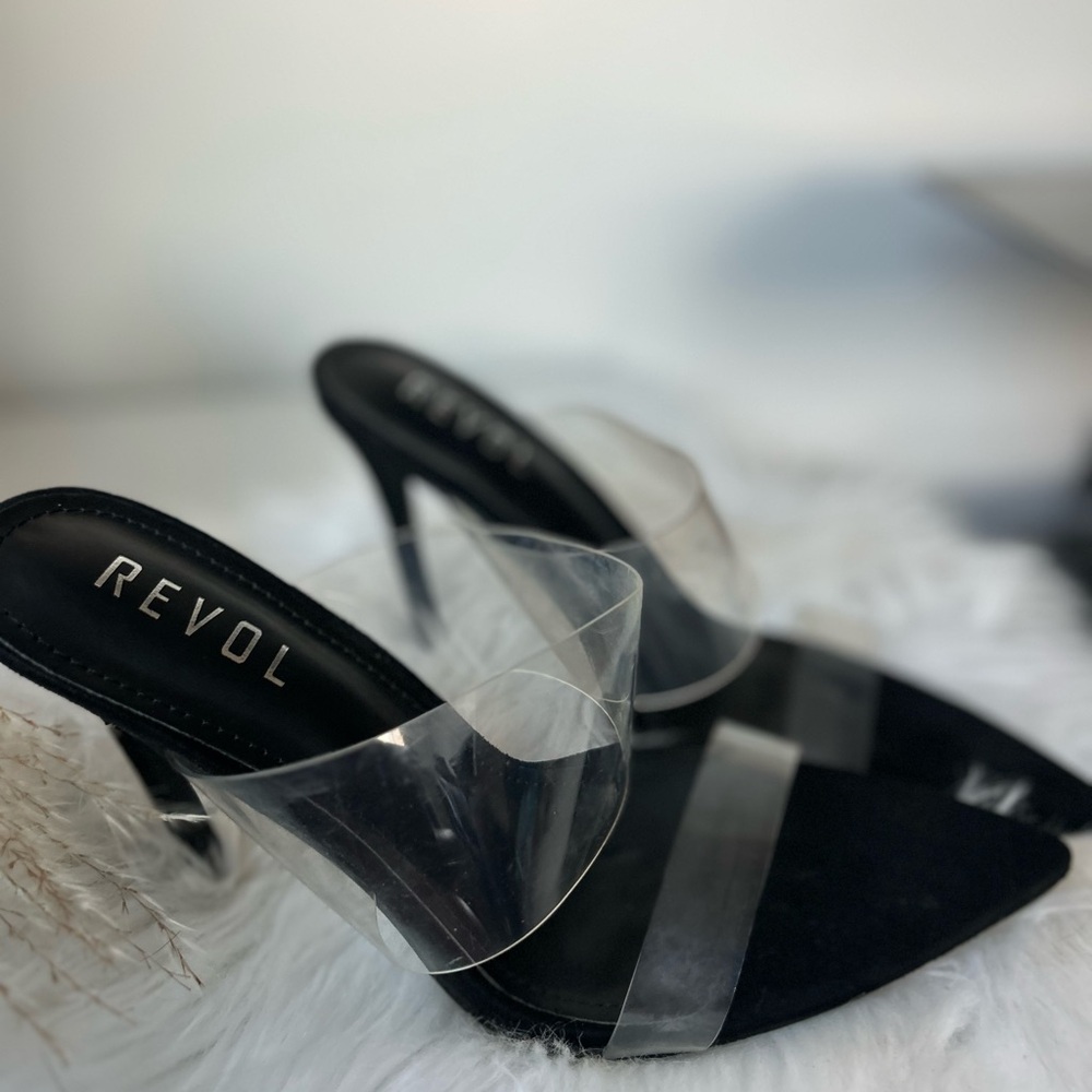 Revo Black Women's Heels Revo Black and Clear Women's Heels 8.5 - Picture 9 of 13